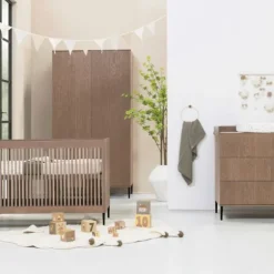 Kidsmill Levi Ledikant 60x120 cm - Ronde Poot - Walnoot
