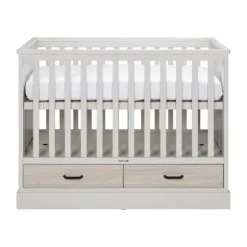 Kidsmill Newport Babykamer Incl. RVS Grepen - Oatmeal / Eiken | Ledikant 60 x 120 cm + Commode + Kast