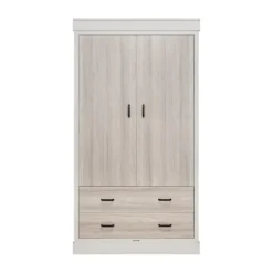 Kidsmill Newport Babykamer Incl. RVS Grepen - Oatmeal / Eiken | Ledikant 60 x 120 cm + Commode + Kast