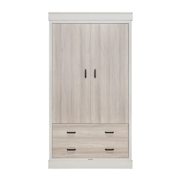 Kidsmill Newport Babykamer Incl. RVS Grepen - Oatmeal / Eiken | Ledikant 60 x 120 cm + Commode + Kast