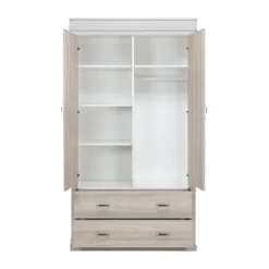 Kidsmill Newport Babykamer Incl. RVS Grepen - Oatmeal / Eiken | Ledikant 60 x 120 cm + Commode + Kast