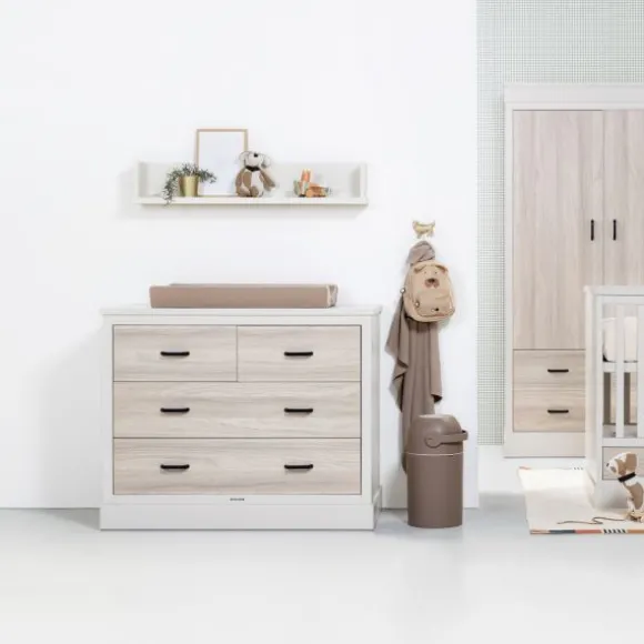 Kidsmill Newport Commode Incl. Zwarte Grepen - Oatmeal / Eiken