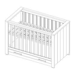 Kidsmill Sem Nautic Babykamer Grijs | Bed 60 x 120 cm + Commode