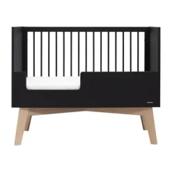 Kidsmill Sixties Babybed Zwart Mat / Naturel 70 x 140 cm