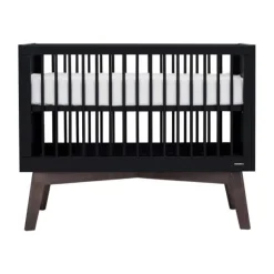 Kidsmill Sixties Babybed Zwart Mat / Walnoot 60 x 120 cm