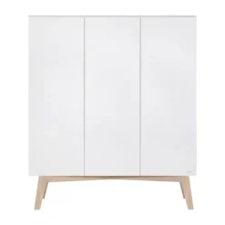 Kidsmill Sixties Babybed Wit Mat / Naturel 60 x 120 cm