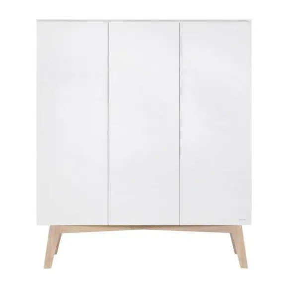 Kidsmill Sixties Babybed Wit Mat / Naturel 60 x 120 cm
