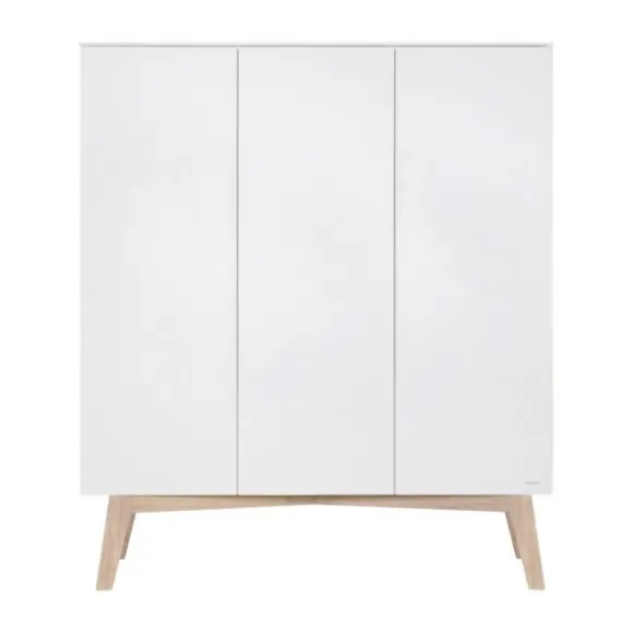 Kidsmill Sixties Babybed Wit Mat / Naturel 60 x 120 cm