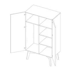Kidsmill Sixties Kinderkamer Wit Mat / Walnoot | Bed 90 x 200 cm + Kast 2-Deurs