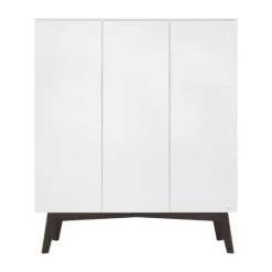 Kidsmill Sixties Kinderkamer Wit Mat / Walnoot | Bed 90 x 200 cm + Kast 2-Deurs