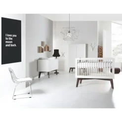 Kidsmill Sixties Kledingkast 2-Deurs Wit Mat / Walnoot