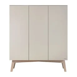 Kidsmill Sixties Kledingkast - 3-Deurs - Oatmeal / Eiken