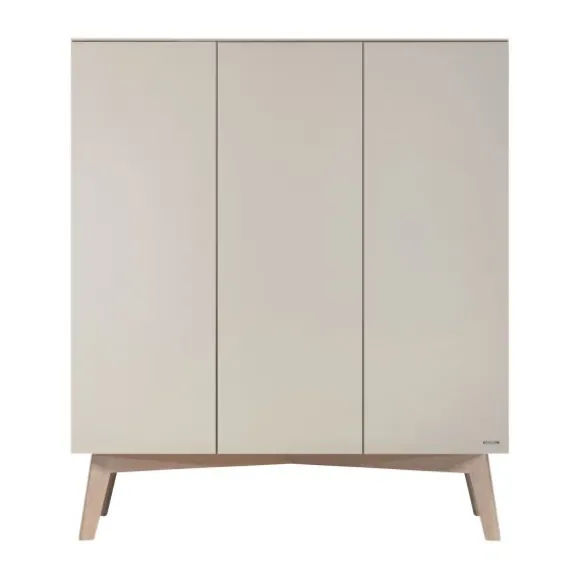 Kidsmill Sixties Kledingkast - 3-Deurs - Oatmeal / Eiken