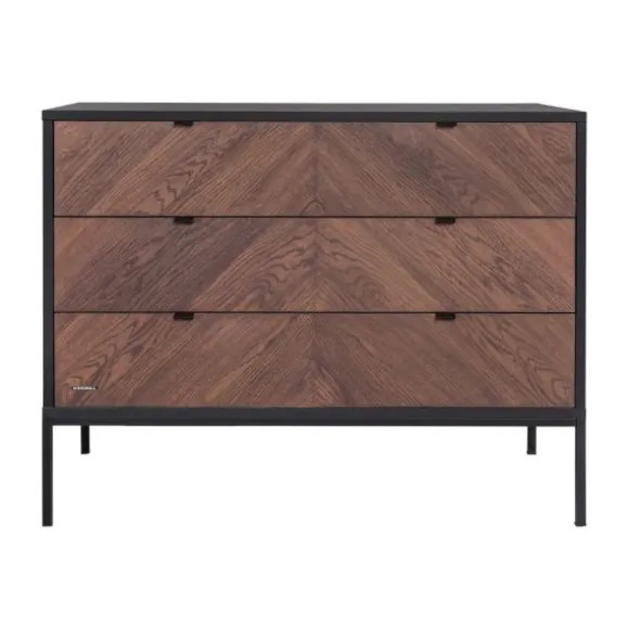 Kidsmill Vince Babykamer Black / Walnut | Bed 60 x 120 cm + Commode Breed
