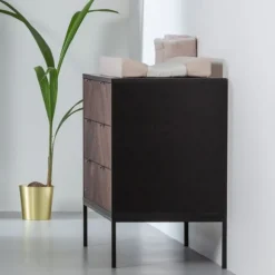 Kidsmill Vince Babykamer Black / Walnut | Bed 60 x 120 cm + Commode Breed