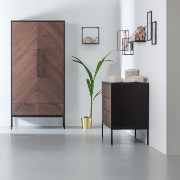 Kidsmill Vince Babykamer Black / Walnut | Bed 60 x 120 cm + Commode Breed