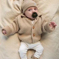 Klein Baby Cardigan - maat 56 - Beige Melange