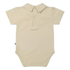Klein Baby Oxford Tan Romper Met Kraag - Korte Mouw - Mt. 50 - Beige