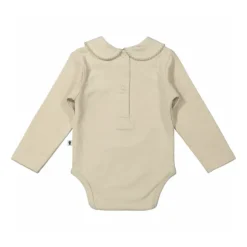 Klein Baby Oxford Tan Romper Lange Mouw - Mt. 50 - Beige