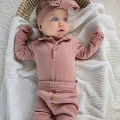 Klein Baby Polo Romper Rib - maat 50 - Fawn