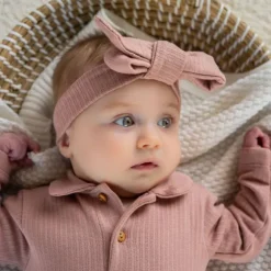 Klein Baby Polo Romper Rib - maat 50 - Fawn