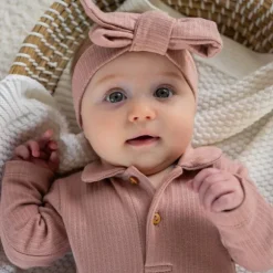 Klein Baby Polo Romper Rib - maat 50 - Fawn