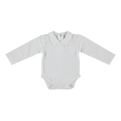 Klein Baby Romper Met Kraag - Lange Mouw - Off White