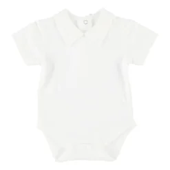 Klein Baby Romper Met Kraag - Korte Mouw - Mt. 50 - Off White