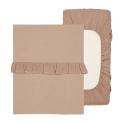 Koeka Faro Ruffle Set Wieg - Laken En Hoeslaken - Caffe