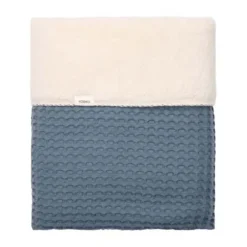 Koeka Oslo Ledikantdeken - Maat 100 x 150 - Wafel/Teddy - Bluestone