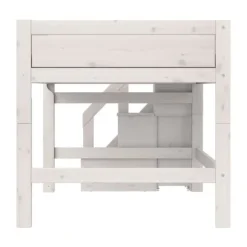Life Time Halfhoogslaper Premium - White Wash - 120 cm - Met Trapkast
