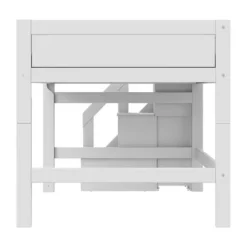 Life Time Halfhoogslaper Premium - White Wash - 120 cm - Met Trapkast