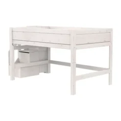 Life Time Halfhoogslaper Deluxe - White Wash - 120 cm - Met Trapkast
