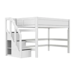 Life Time Hoogslaper Deluxe - White Wash - 152 cm - Met Trapkast