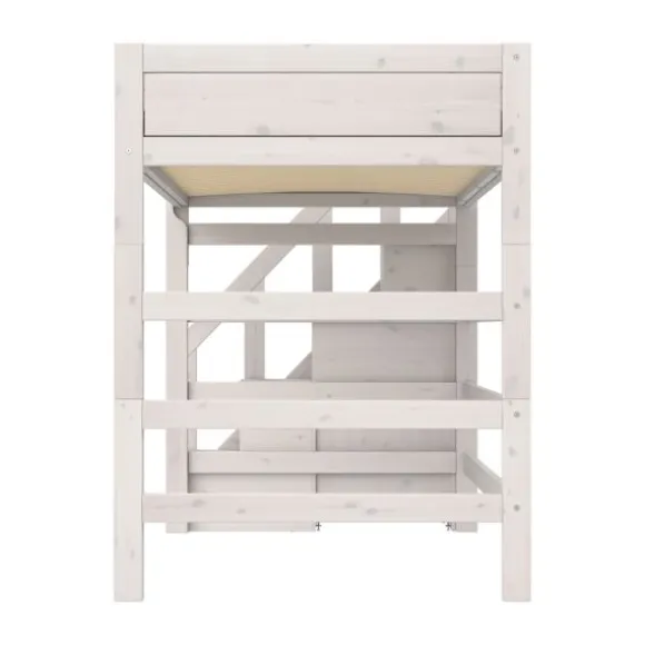Life Time Hoogslaper Premium - White Wash - 177 cm - 120 cm - Met Trapkast