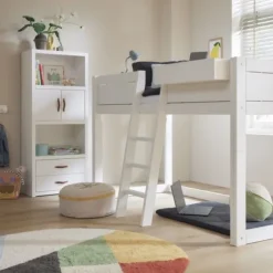 LIFETIME Bed Met Dakframe - 4-in-1 Bed - Premium Wit Gelakt