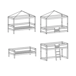 LIFETIME Kidsrooms 4 in 1 Bedcombinatie Wit Gelakt