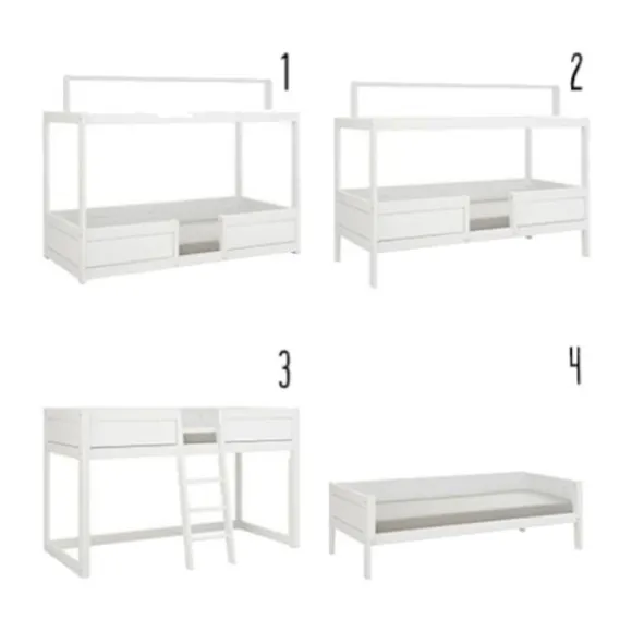 LIFETIME Kidsrooms 4 in 1 Bedcombinatie Met Dak Wit Gelakt