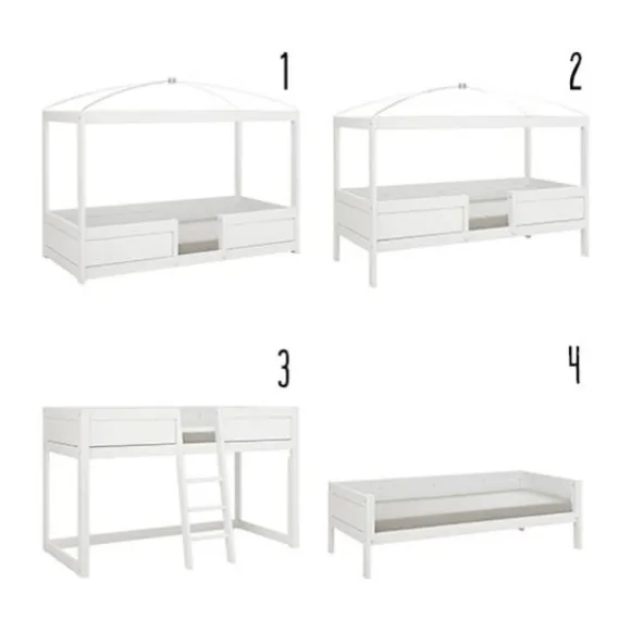 LIFETIME Kidsrooms 4 in 1 Hemelbedcombinatie Luxe Wit Gelakt