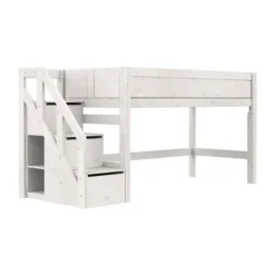 LIFETIME Kidsrooms Halfhoogslaper met Trapkast – 90x200 cm – Premium Rolbodem