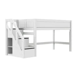LIFETIME Kidsrooms Halfhoogslaper met Trapkast – 90x200 cm – Premium Rolbodem