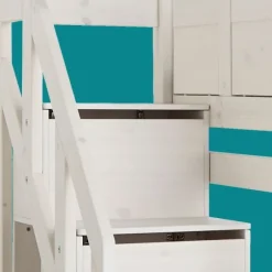 LIFETIME Kidsrooms Halfhoogslaper Met Trapkast Whitewash