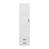 LIFETIME Kidsrooms Kledingkast 1-Deurs - 2-Lades - Wit Gelakt