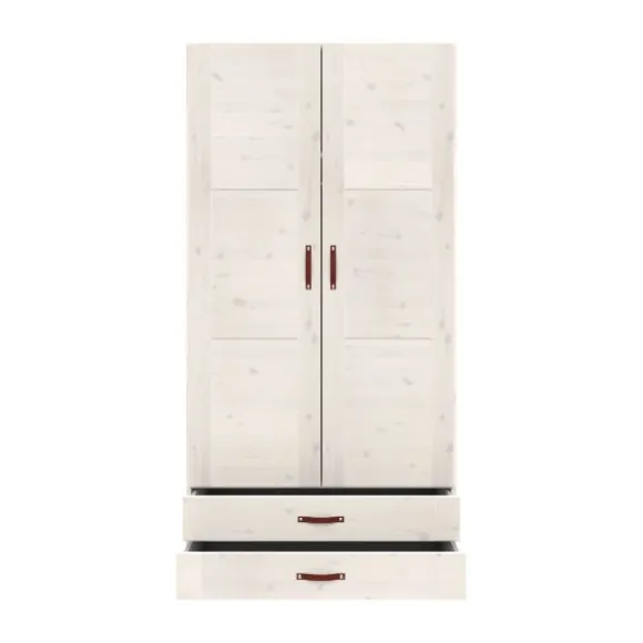 LIFETIME Kidsrooms Kledingkast 2-Deurs - 2 Laden - White Wash