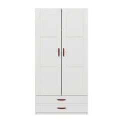 LIFETIME Kidsrooms Kledingkast 2-Deurs - 2 Laden - White Wash