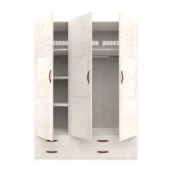 LIFETIME Kidsrooms Kledingkast 3-Deurs - 4 Laden - White Wash