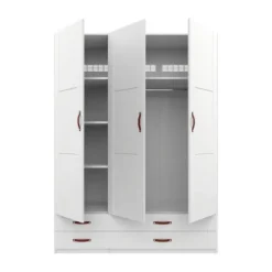 LIFETIME Kidsrooms Kledingkast 3-Deurs - 4 Laden - White Wash