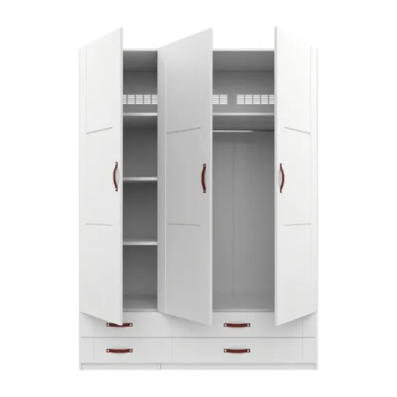 LIFETIME Kidsrooms Kledingkast 3-Deurs - 4 Laden - White Wash