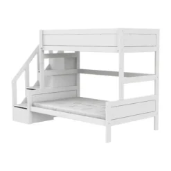 LIFETIME Kidsrooms Stapelbed Family Met Trapkast - Premium - 90/120 x 200 cm