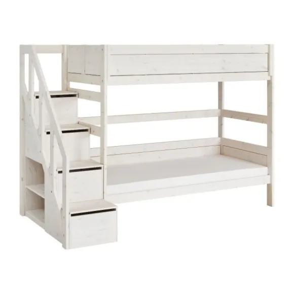 LIFETIME Kidsrooms Stapelbed Met Trapkast Whitewash